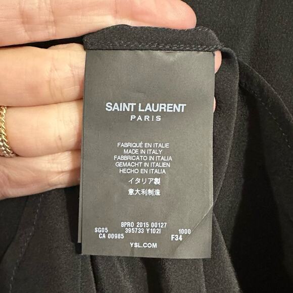 Saint Laurent Silk Button front Shirt in Black FR 34 - Picture 6 of 11